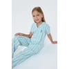 KIZ ÇOCUK PİJAMA TAKIM - SU YEŞİLİ