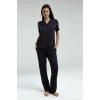 ARNETTA KADIN GÖMLEK PİJAMA TAKIMI - LACİVERT