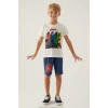 AVENGERS ERKEK ÇOCUK BERMUDA TAKIM - KREM