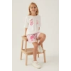 BARBIE KIZ ÇOCUK ŞORT TAKIM - KREM