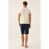 ERKEK BERMUDA TAKIM - KREM PUDİNG