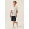 ERKEK ÇOCUK BERMUDA TAKIM - KREM
