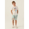 ERKEK ÇOCUK BERMUDA TAKIM - KREM