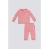 KIZ BEBEK UZUN KOL 2Lİ TAKIM - RETRO PEMBE
