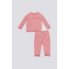 KIZ BEBEK UZUN KOL 2Lİ TAKIM - RETRO PEMBE