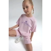 KIZ ÇOCUK BERMUDA TAKIM - TOZ PEMBE
