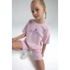 KIZ ÇOCUK BERMUDA TAKIM - TOZ PEMBE
