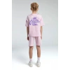 KIZ ÇOCUK BERMUDA TAKIM - TOZ PEMBE