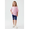 KIZ ÇOCUK BERMUDA TAYT TAKIM - PEMBE