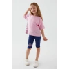KIZ ÇOCUK BERMUDA TAYT TAKIM - PEMBE
