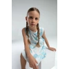 KIZ ÇOCUK ELBİSE - BEYAZ/AÇIK MAVİ