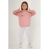 KIZ ÇOCUK EŞOFMAN TAKIM - RETRO PEMBE