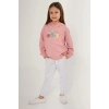 KIZ ÇOCUK EŞOFMAN TAKIM - RETRO PEMBE