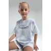 KIZ ÇOCUK ŞORT TAKIM - BEYAZ/LİLA