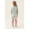 KIZ ÇOCUK ŞORT TAKIM - SU YEŞİLİ