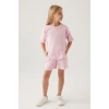 KIZ ÇOCUK ŞORT TAKIM - TOZ PEMBE