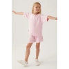 KIZ ÇOCUK ŞORT TAKIM - TOZ PEMBE
