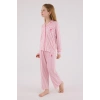 KIZ GARSON GÖMLEK PİJAMA TAKIMI - AÇIK FUŞYA