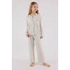 KIZ GARSON GÖMLEK PİJAMA TAKIMI - ÇAY YEŞİLİ