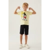 MICKEY MOUSE ERKEK ÇOCUK BERMUDA TAKIM - AÇIK SARI