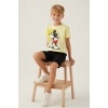 MICKEY MOUSE ERKEK ÇOCUK BERMUDA TAKIM - AÇIK SARI