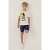 MICKEY MOUSE ERKEK ÇOCUK BERMUDA TAKIM - KREM