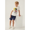 MICKEY MOUSE ERKEK ÇOCUK BERMUDA TAKIM - KREM