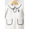 U.S.POLO ASSN KIZ BEBEK PİKE ELBİSE - Beyaz