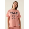 YALE KADIN TEK ÜST - RETRO PEMBE