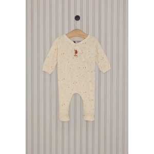 US POLO KIZ BEBEK UZUN KOLLU PATİKSİZ TULUM - BEYAZ