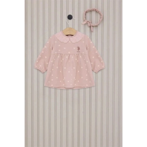 US POLO KIZ BEBEK 2LI TAKIM - TOZ PEMBE