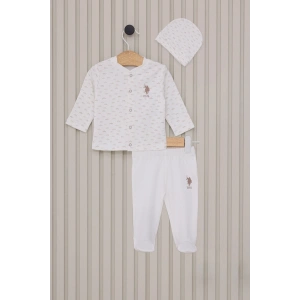 US POLO ERKEK BEBEK PATİKLİ 3LÜ TAKIM - BEYAZ