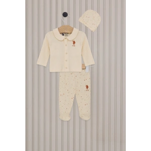 US POLO KIZ BEBEK PATİKLİ 3LU TAKIM - BEYAZ