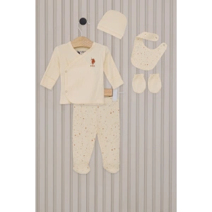 US POLO KIZ BEBEK 5LI ZIBIN SETİ - BEYAZ
