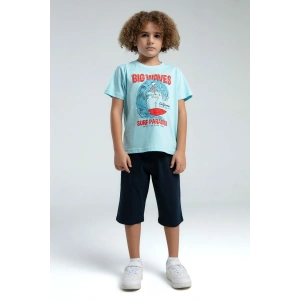 ERKEK ÇOCUK KAPRİ TAKIM - AÇIK MAVİ