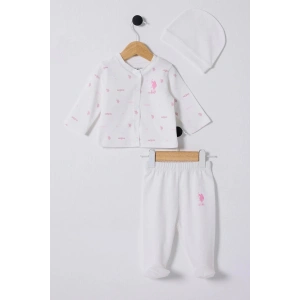 U.S.POLO ASSN KIZ BEBEK PATİKLİ 3LÜ TAKIM - Beyaz