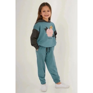 KIZ ÇOCUK EŞOFMAN TAKIM - PASTEL YEŞİLİ