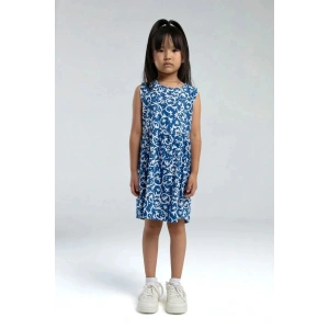 KIZ ÇOCUK ELBİSE - BEYAZ/COBALT