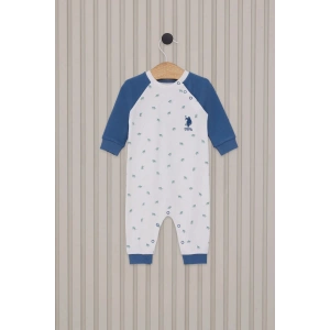 US POLO ERKEK BEBEK UZUN KOLLU PATİKSİZ TULUM - MAVİ