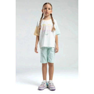 KIZ ÇOCUK BERMUDA TAKIM - BEYAZ/BEJ