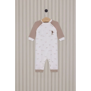 US POLO ERKEK BEBEK UZUN KOLLU PATİKSİZ TULUM - BEYAZ