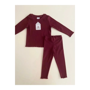 ROLY POLY KIZ ÇOCUK 2LI TAKıM - KOYU KIZIL KAHVE