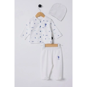 U.S POLO ASSN ERKEK BEBEK PATİKLİ 3LÜ TAKIM - Beyaz
