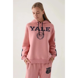 YALE KADIN TEK ÜST - RETRO PEMBE
