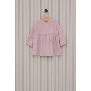US POLO KIZ BEBEK ELBİSE - RETRO PEMBE
