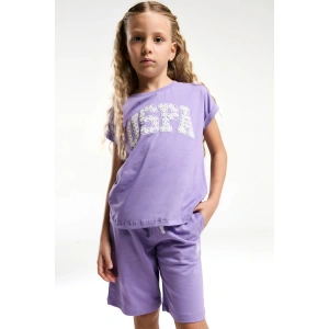 KIZ GARSON BERMUDA TAKIM - KOYU LİLA