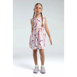 KIZ ÇOCUK ELBİSE - BEYAZ/SOMON