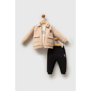 U.S.POLO ASSN ERKEK BEBEK 3 LÜ TAKIM - BEJ