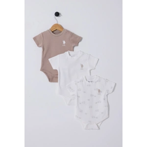 U.S POLO ASSN ERKEK BEBEK 3LÜ BODY SET - Beyaz