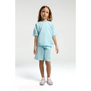 KIZ GARSON BERMUDA TAKIM - AÇIK MAVİ